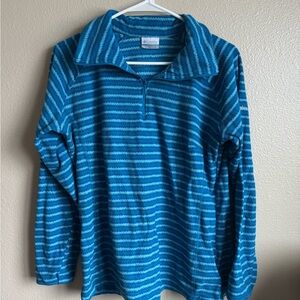 Columbia Teal and Blue Striped Fleece